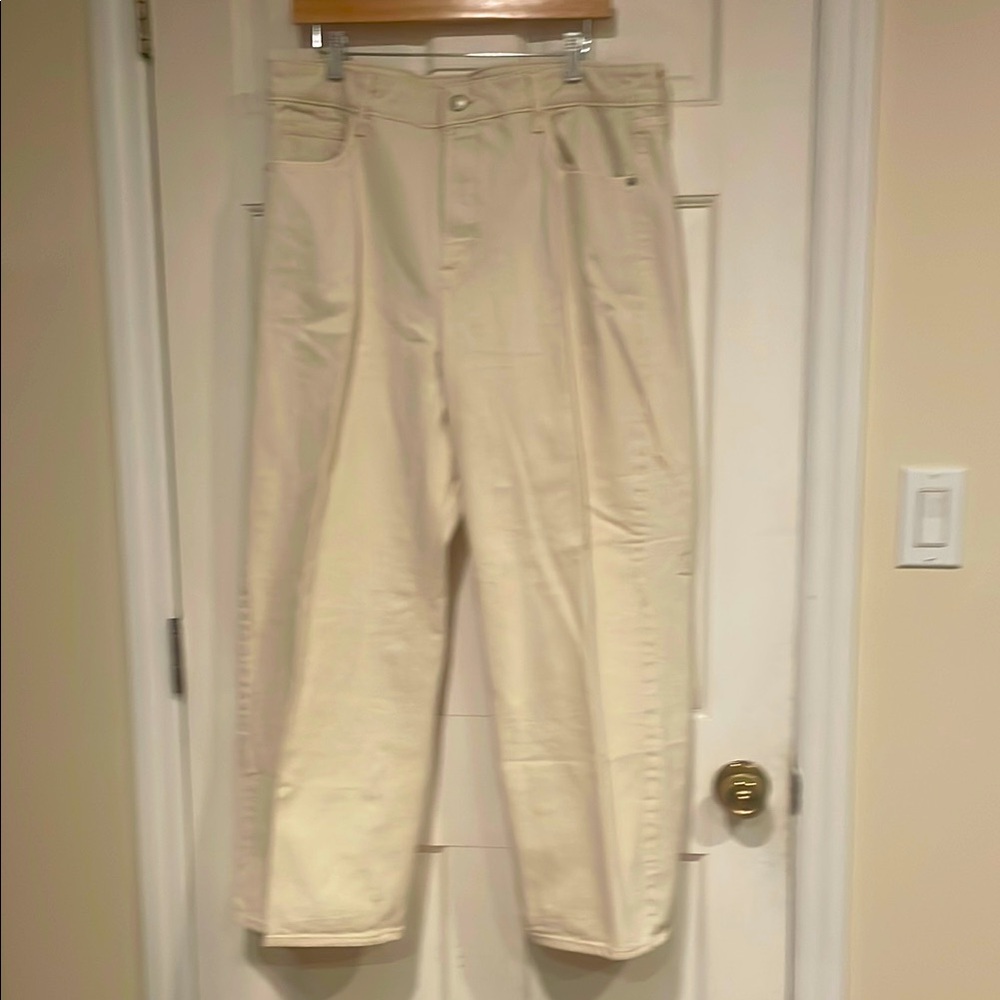 Cream High-Waisted Pants Old Navy